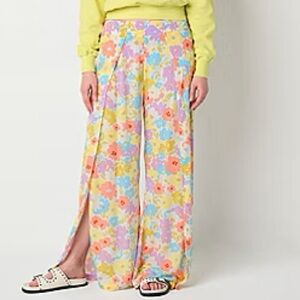 NWT Billabong Women’s Wide Leg Split Leg White Multicolor Floral Causal Pants S